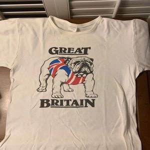 Vtg tshirt Made in England bulldog Great Britain Medium might fit petite woman